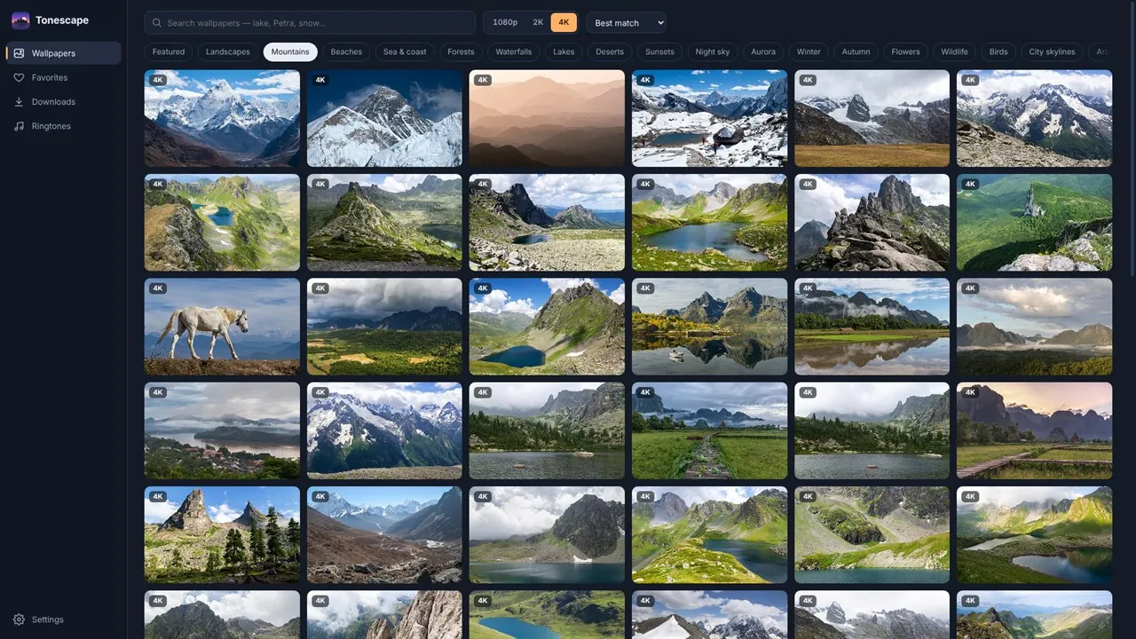 Tonescape gallery of landscape wallpapers