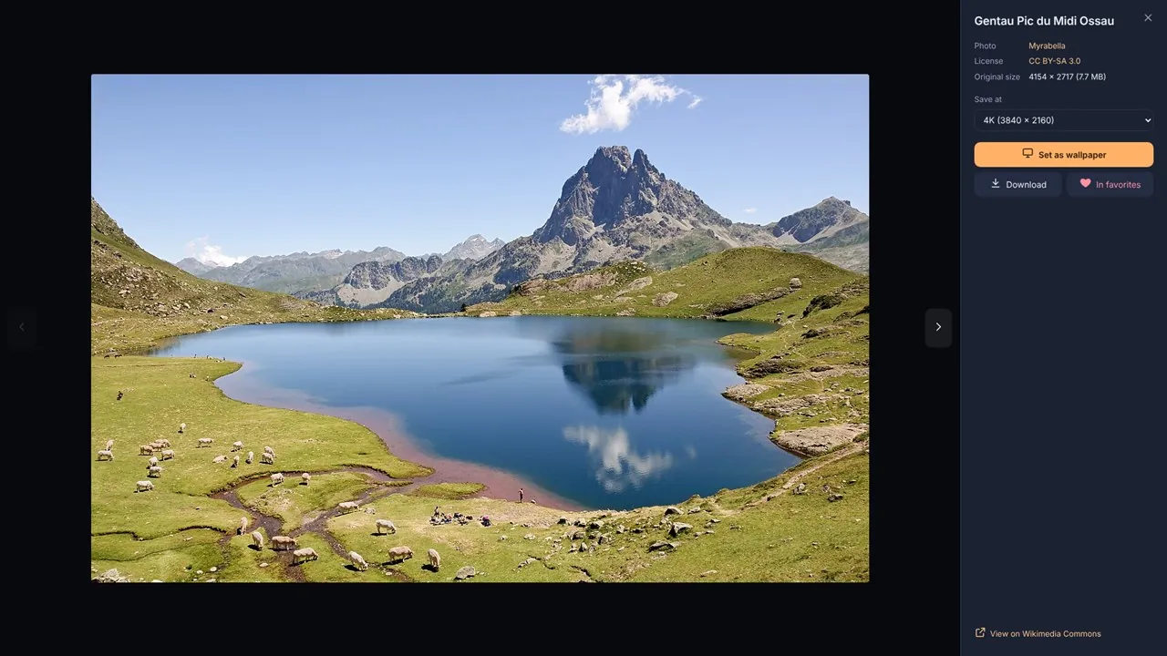 Previewing a mountain lake wallpaper in Tonescape